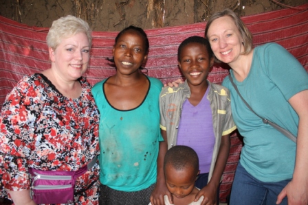 Mrs.Ingrid Olson,President of Partners With Ethiopia, and her friend Mrs.Martha Rothenberger visiting Mitiku’s family in Hawassa.